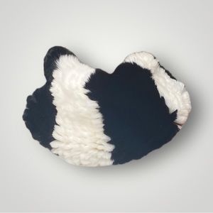Glamourpuss Rabbit Fur Black & White Snood Scarf 🐼